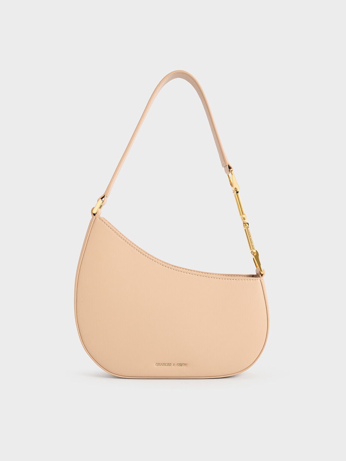 Agatha Chain-Strap Shoulder Bag - Beige | CHARLES & KEITH