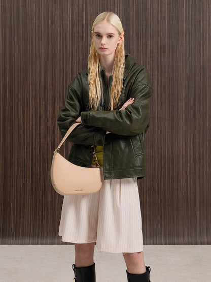 Agatha Chain-Strap Shoulder Bag - Beige | CHARLES & KEITH
