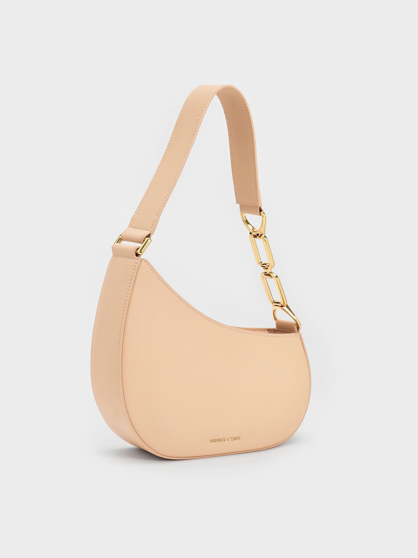 Agatha Chain-Strap Shoulder Bag - Beige | CHARLES & KEITH