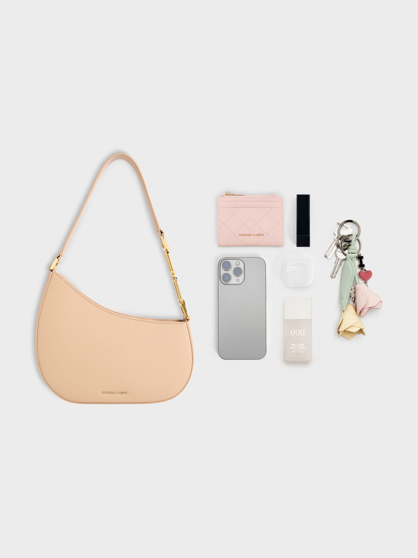 Agatha Chain-Strap Shoulder Bag - Beige | CHARLES & KEITH