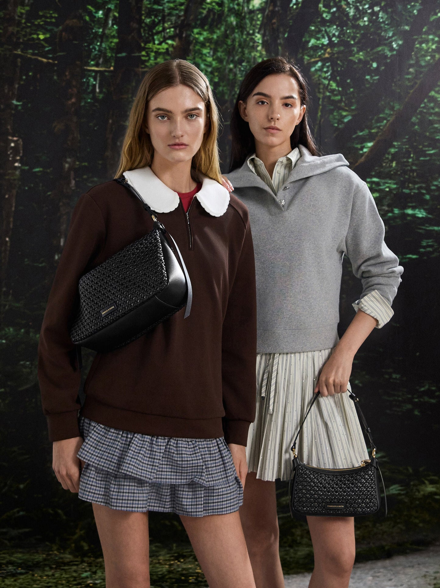 Mini Calla Woven Shoulder Bag - Black | CHARLES & KEITH