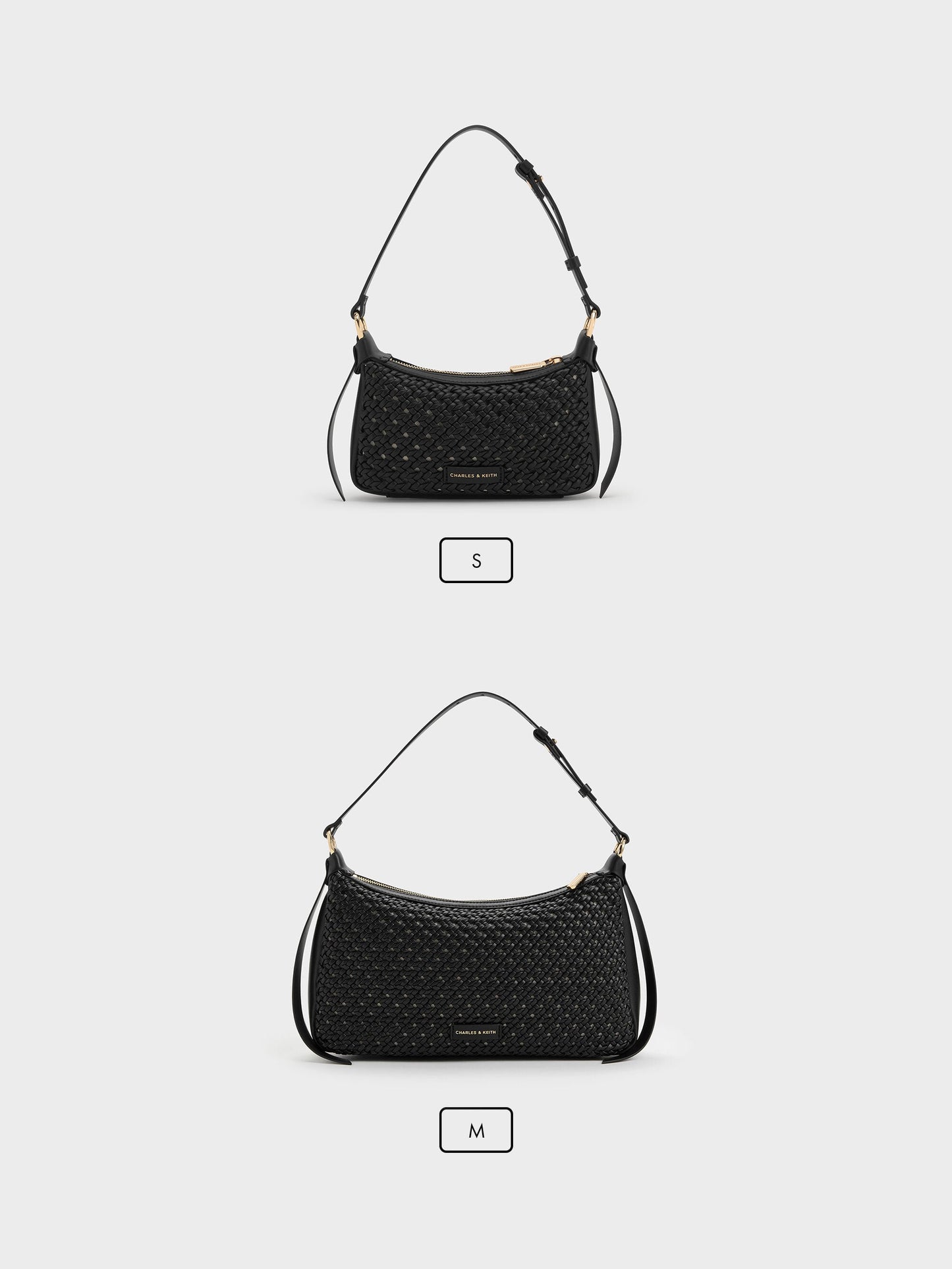 Mini Calla Woven Shoulder Bag - Black | CHARLES & KEITH
