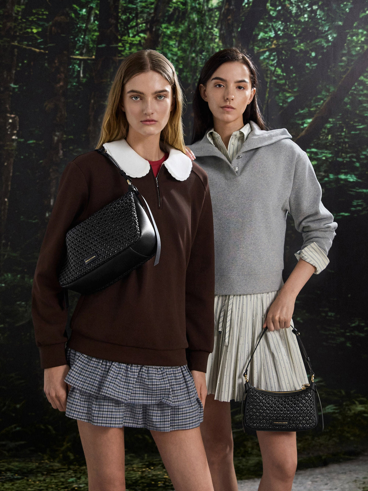 Calla Woven Shoulder Bag - Black | CHARLES & KEITH