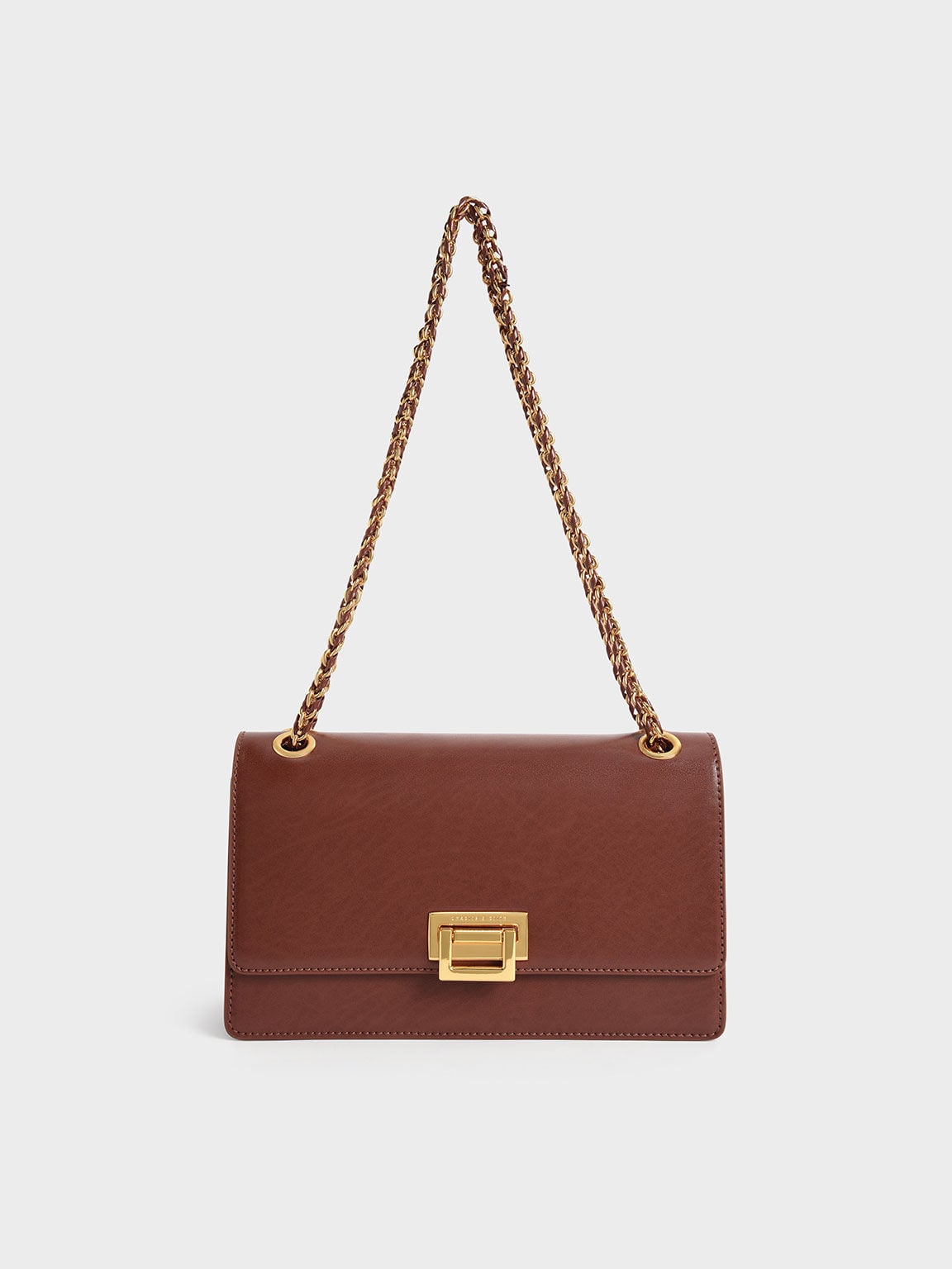 Everline Braided-Strap Shoulder Bag - Chocolate | CHARLES & KEITH