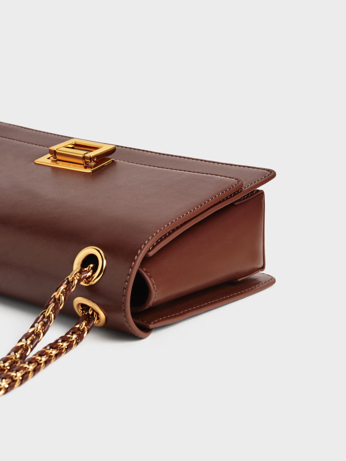Everline Braided-Strap Shoulder Bag - Chocolate | CHARLES & KEITH
