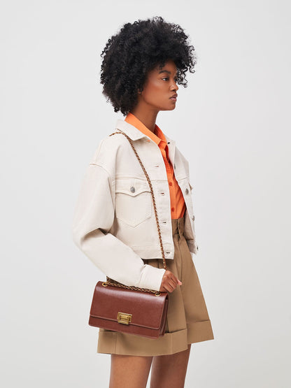Everline Braided-Strap Shoulder Bag - Chocolate | CHARLES & KEITH