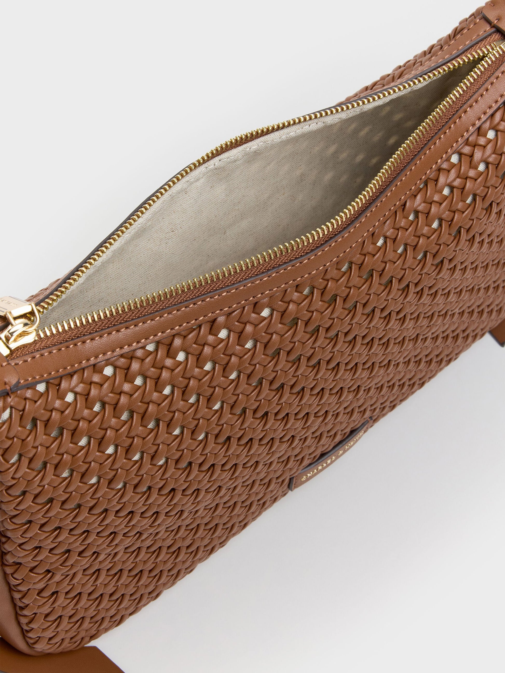 Calla Woven Shoulder Bag - Chocolate | CHARLES & KEITH