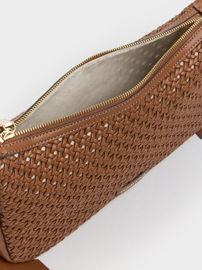 Calla Woven Shoulder Bag - Chocolate | CHARLES & KEITH