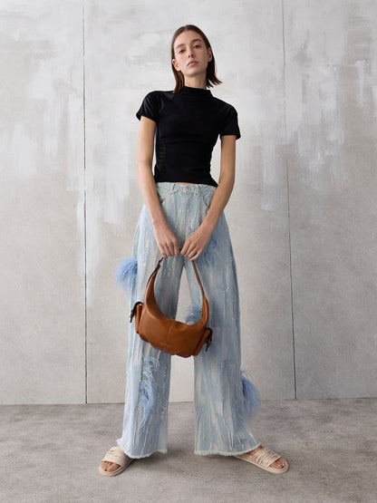 Bessie Side-Pocket Hobo Bag - Distressed Tan | CHARLES & KEITH