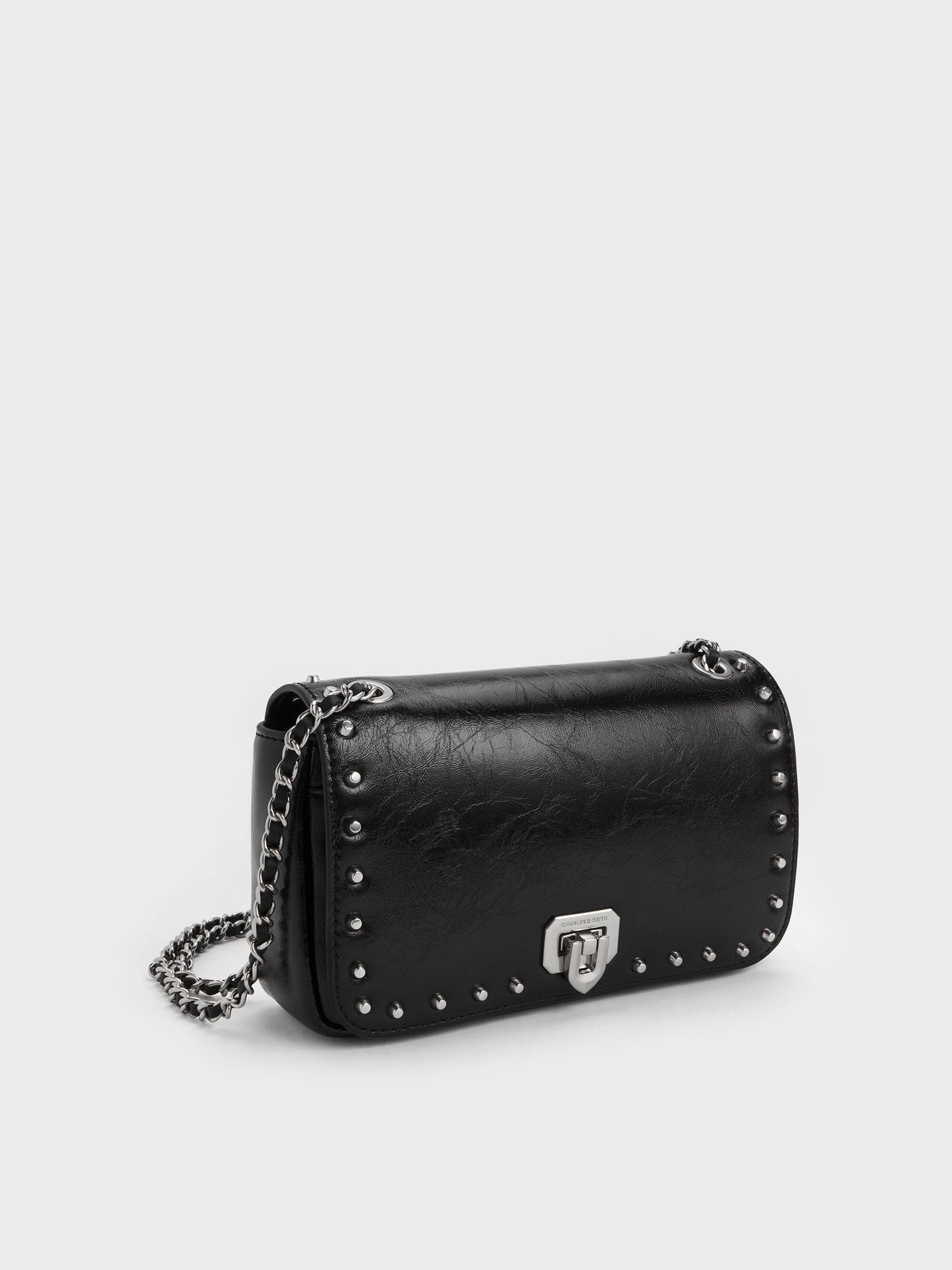 Arwen Studded Shoulder Bag - Noir | CHARLES & KEITH