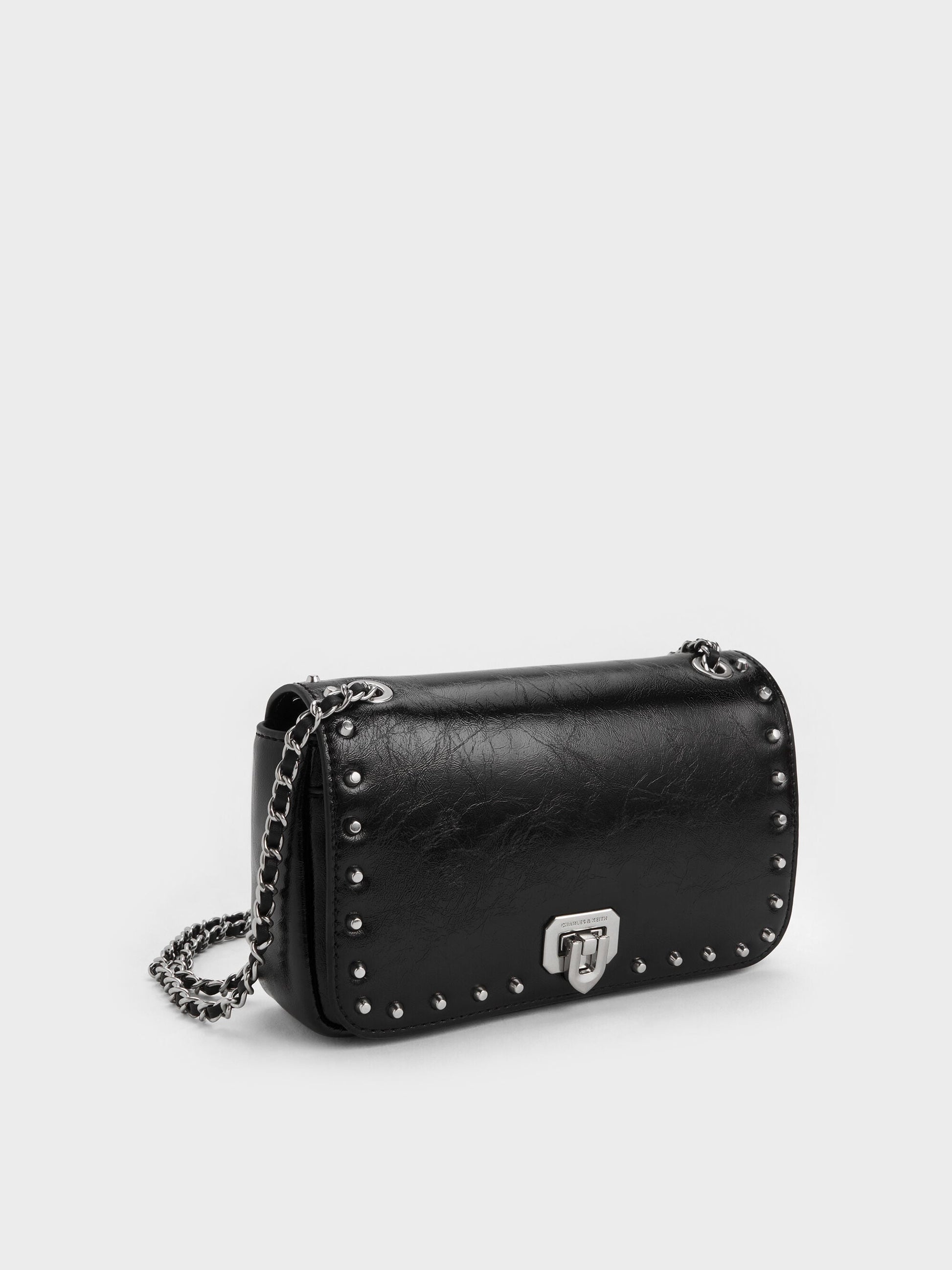 Arwen Studded Shoulder Bag - Noir | CHARLES & KEITH