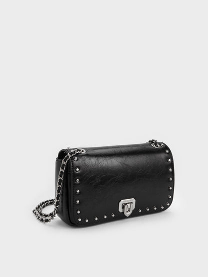 Arwen Studded Shoulder Bag - Noir | CHARLES & KEITH