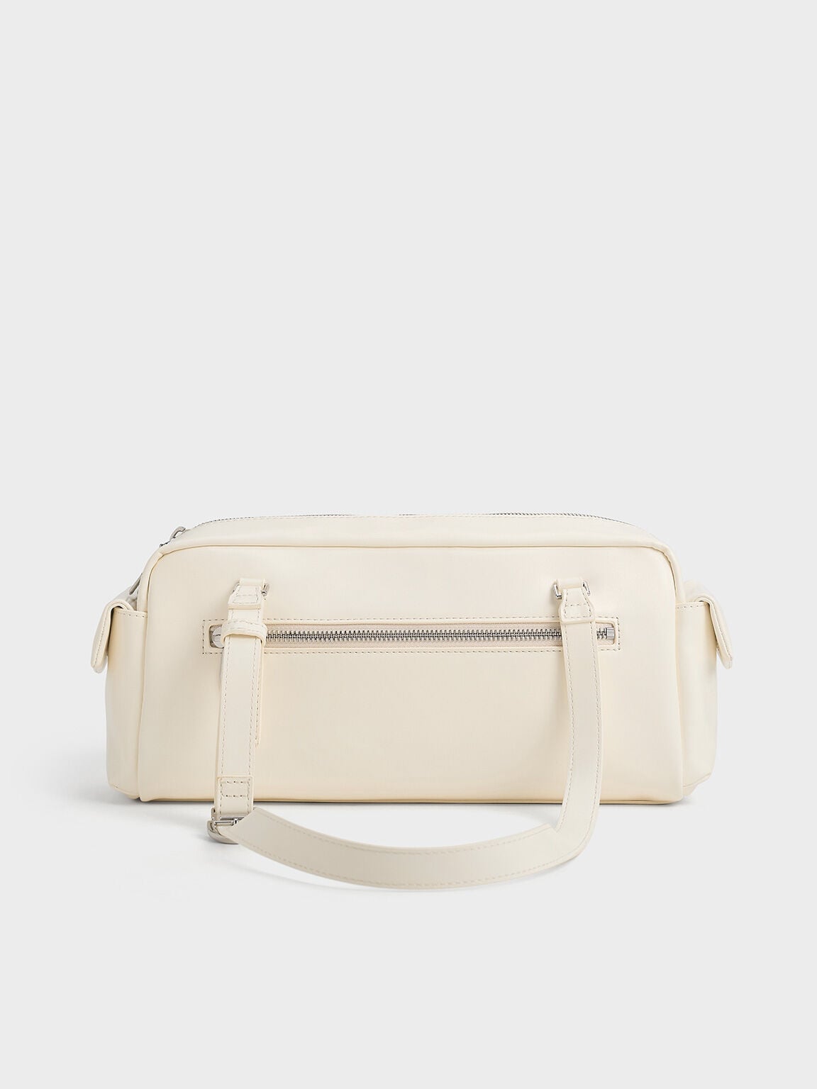 Rachel Multi-Pocket Shoulder Bag - Cream | CHARLES & KEITH