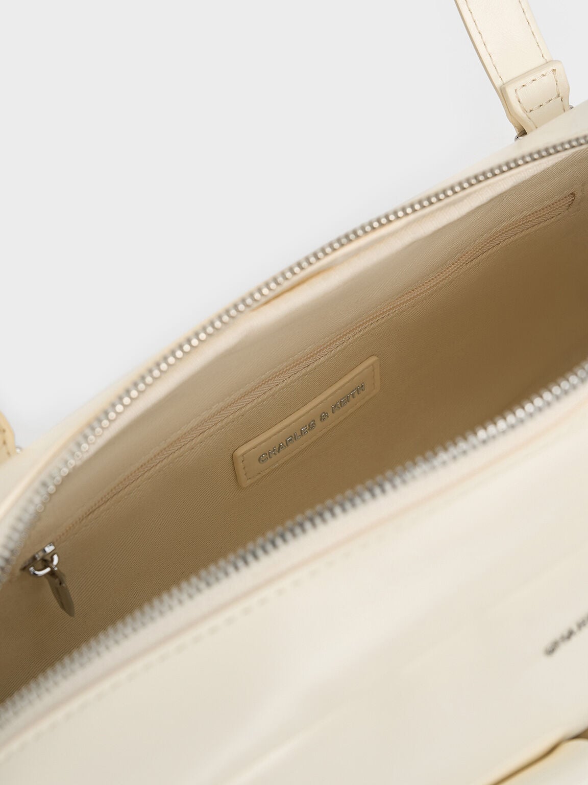 Rachel Multi-Pocket Shoulder Bag - Cream | CHARLES & KEITH