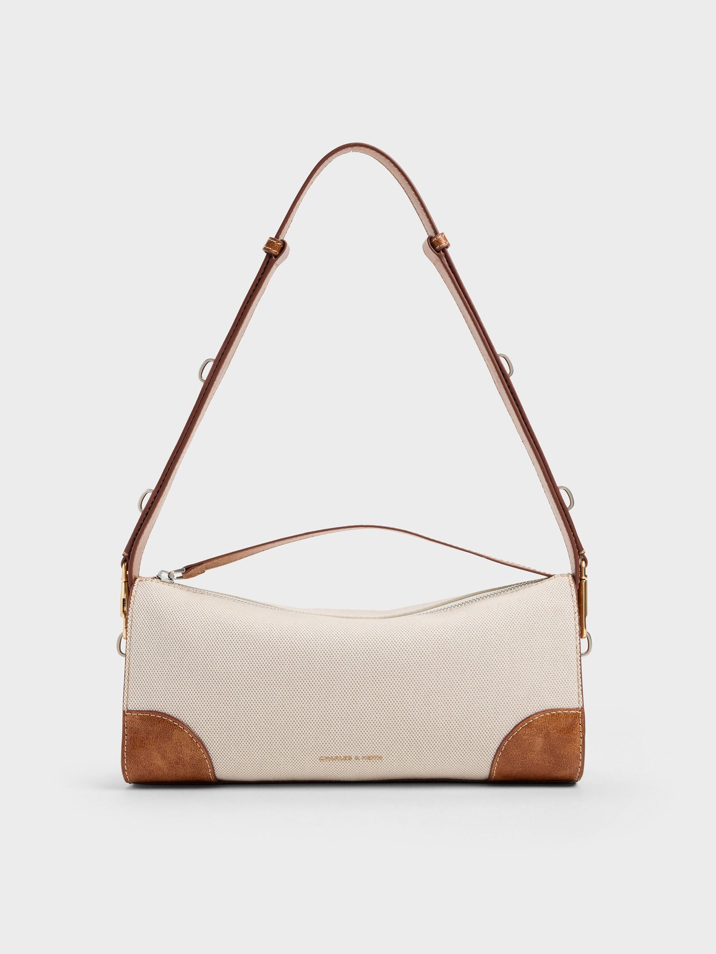 Delfina Canvas Elongated Shoulder Bag - Multi | CHARLES & KEITH