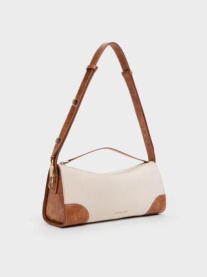 Delfina Canvas Elongated Shoulder Bag - Multi | CHARLES & KEITH