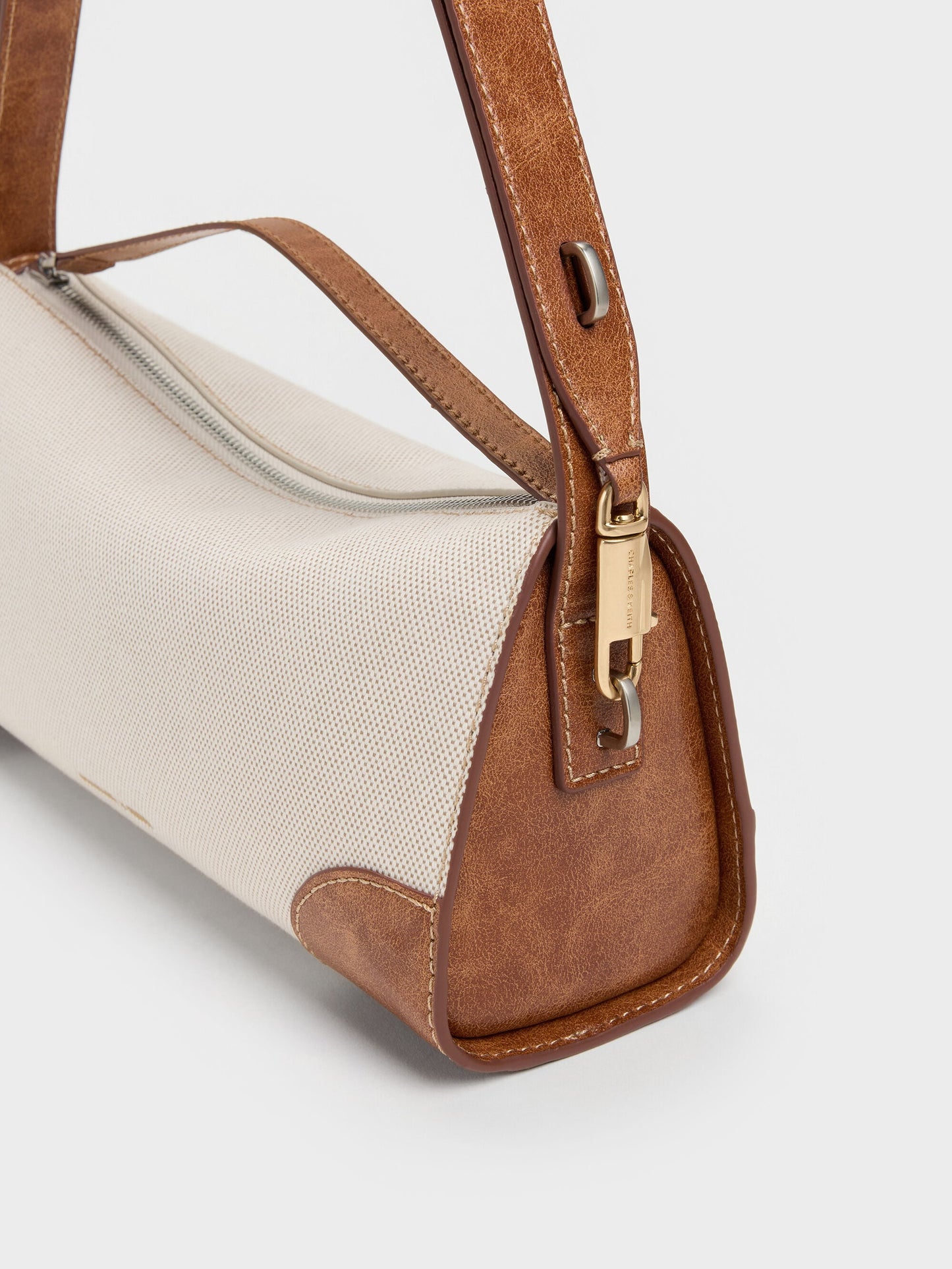 Delfina Canvas Elongated Shoulder Bag - Multi | CHARLES & KEITH