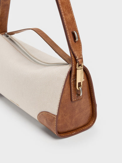Delfina Canvas Elongated Shoulder Bag - Multi | CHARLES & KEITH