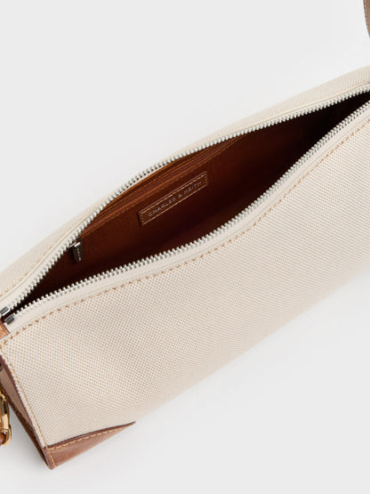 Delfina Canvas Elongated Shoulder Bag - Multi | CHARLES & KEITH