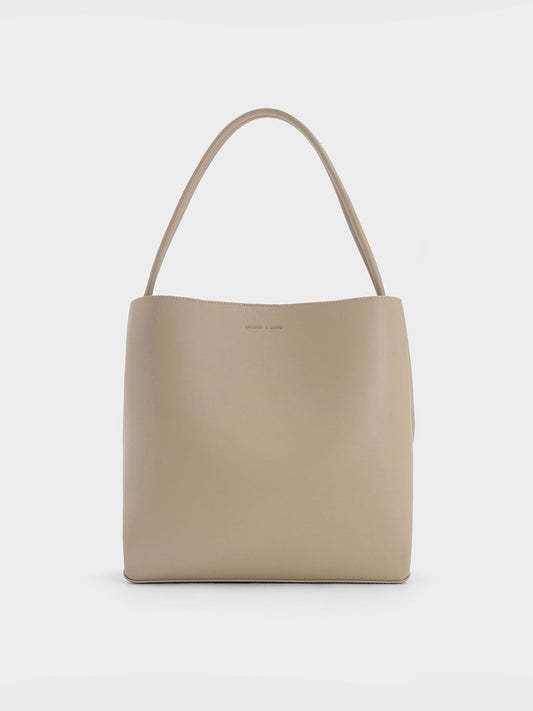 Leia Tote Bag - Taupe | CHARLES & KEITH
