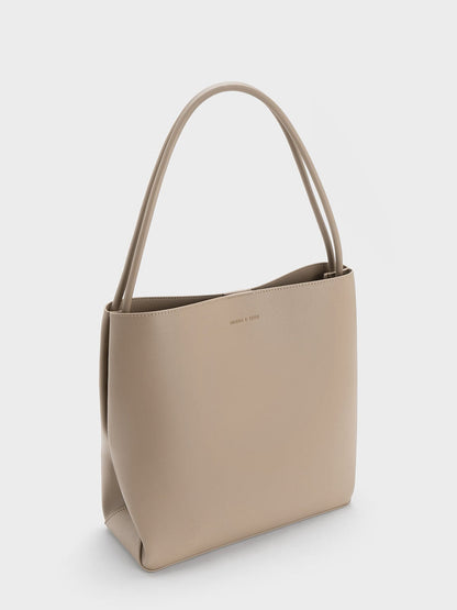 Leia Tote Bag - Taupe | CHARLES & KEITH