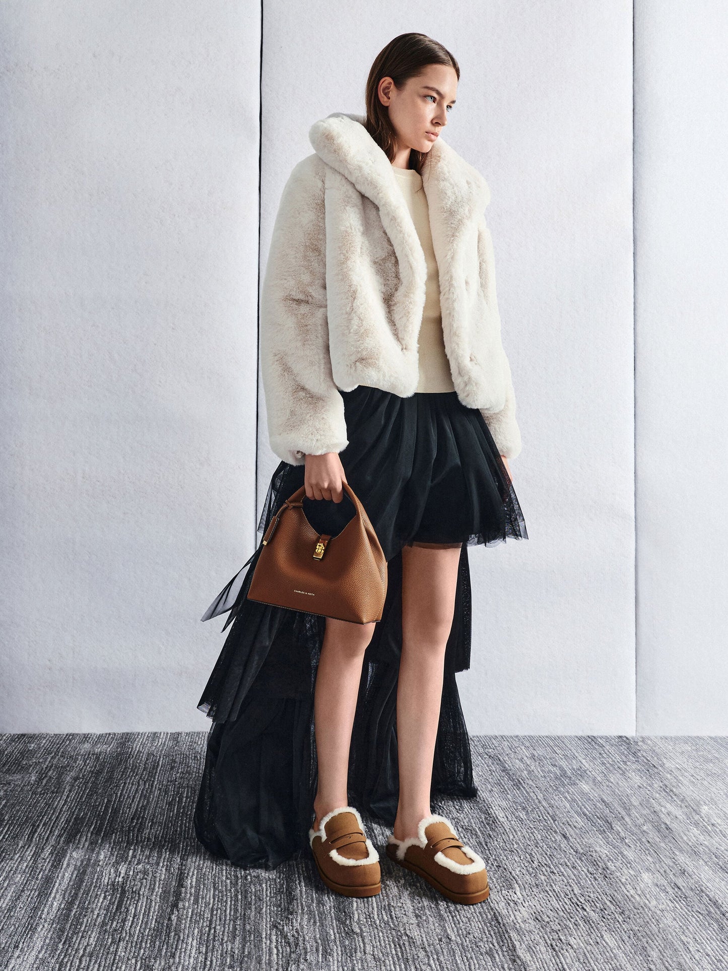 Chance Turn-Lock Bucket Bag - Chocolate | CHARLES & KEITH