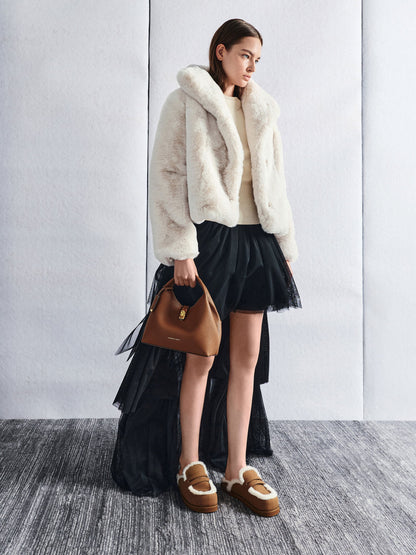 Chance Turn-Lock Bucket Bag - Chocolate | CHARLES & KEITH