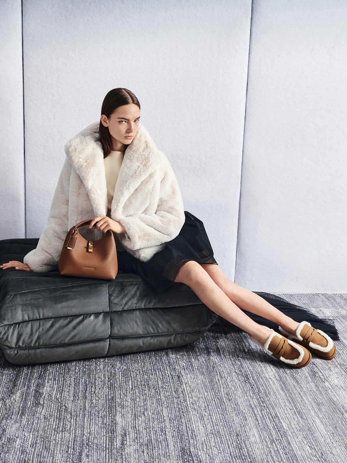 Chance Turn-Lock Bucket Bag - Chocolate | CHARLES & KEITH