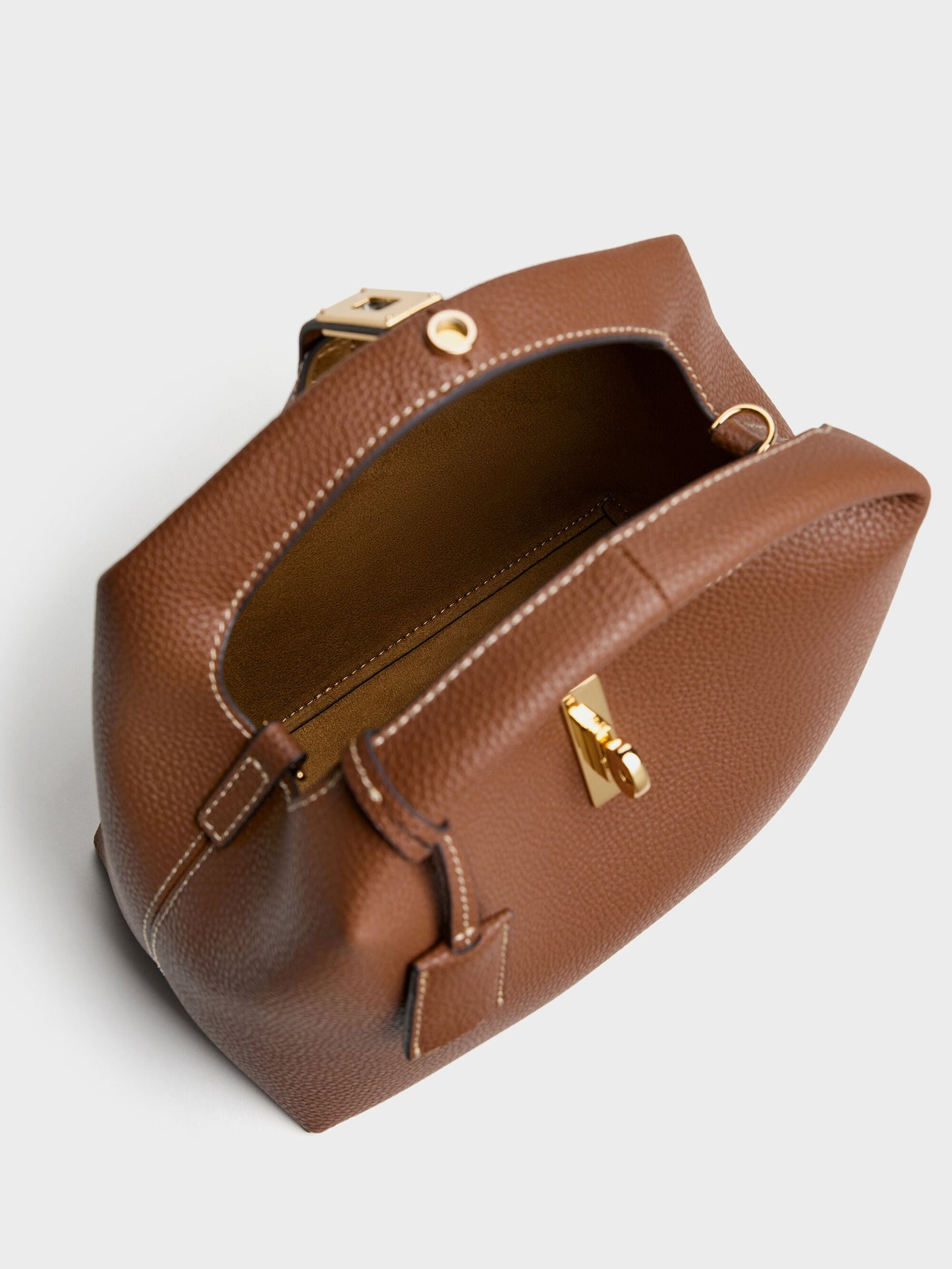 Chance Turn-Lock Bucket Bag - Chocolate | CHARLES & KEITH
