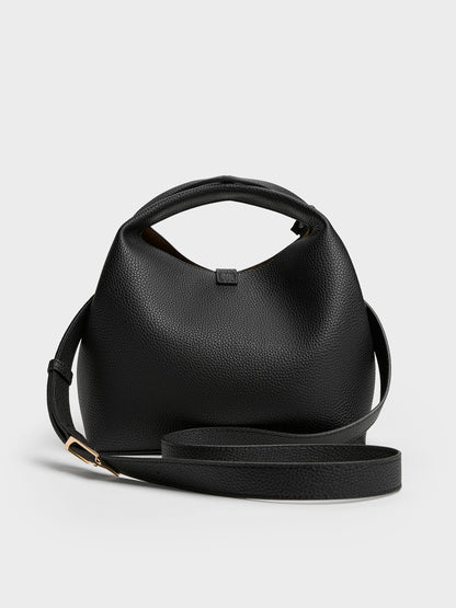Chance Turn-Lock Bucket Bag - Black | CHARLES & KEITH