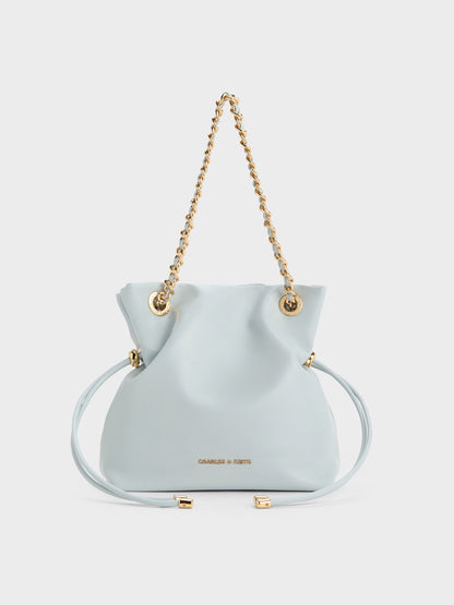 Arya Braided-Chain Crossbody Bag - Sea Salt Blue | CHARLES & KEITH