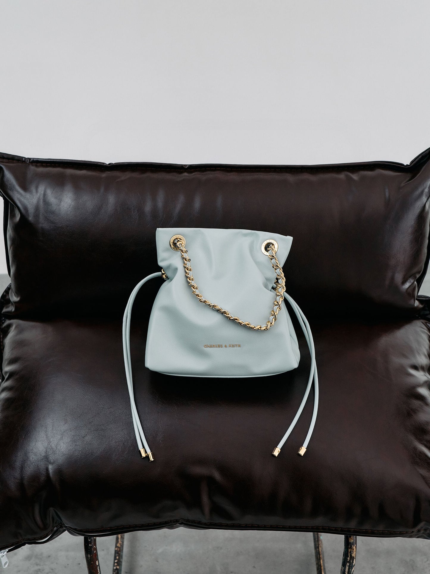 Arya Braided-Chain Crossbody Bag - Sea Salt Blue | CHARLES & KEITH