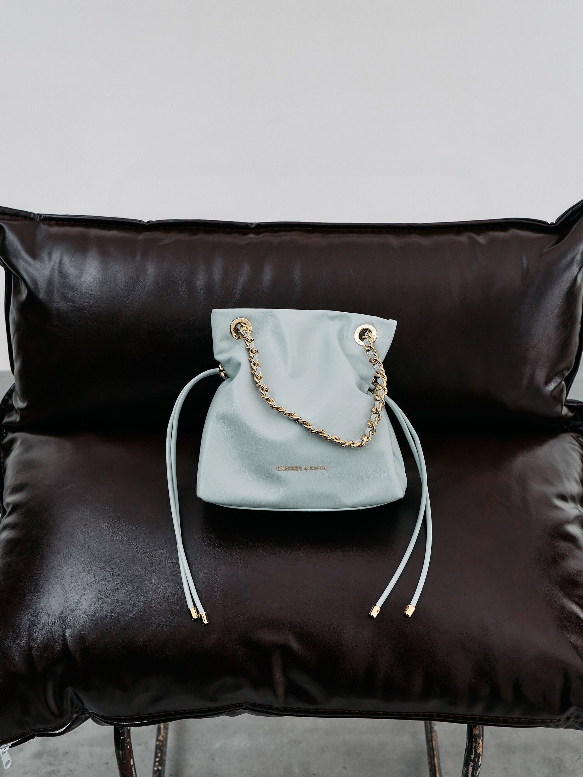 Arya Braided-Chain Crossbody Bag - Sea Salt Blue | CHARLES & KEITH