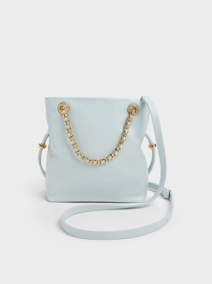 Arya Braided-Chain Crossbody Bag - Sea Salt Blue | CHARLES & KEITH