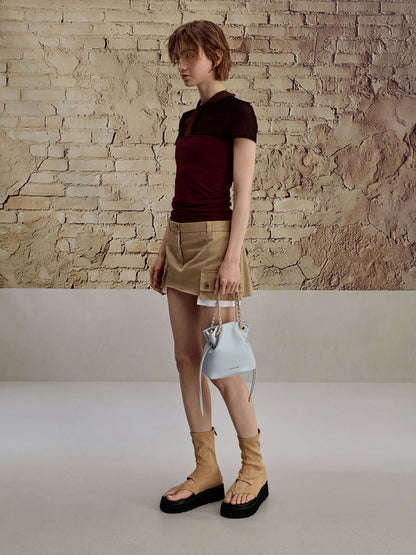 Arya Braided-Chain Crossbody Bag - Sea Salt Blue | CHARLES & KEITH