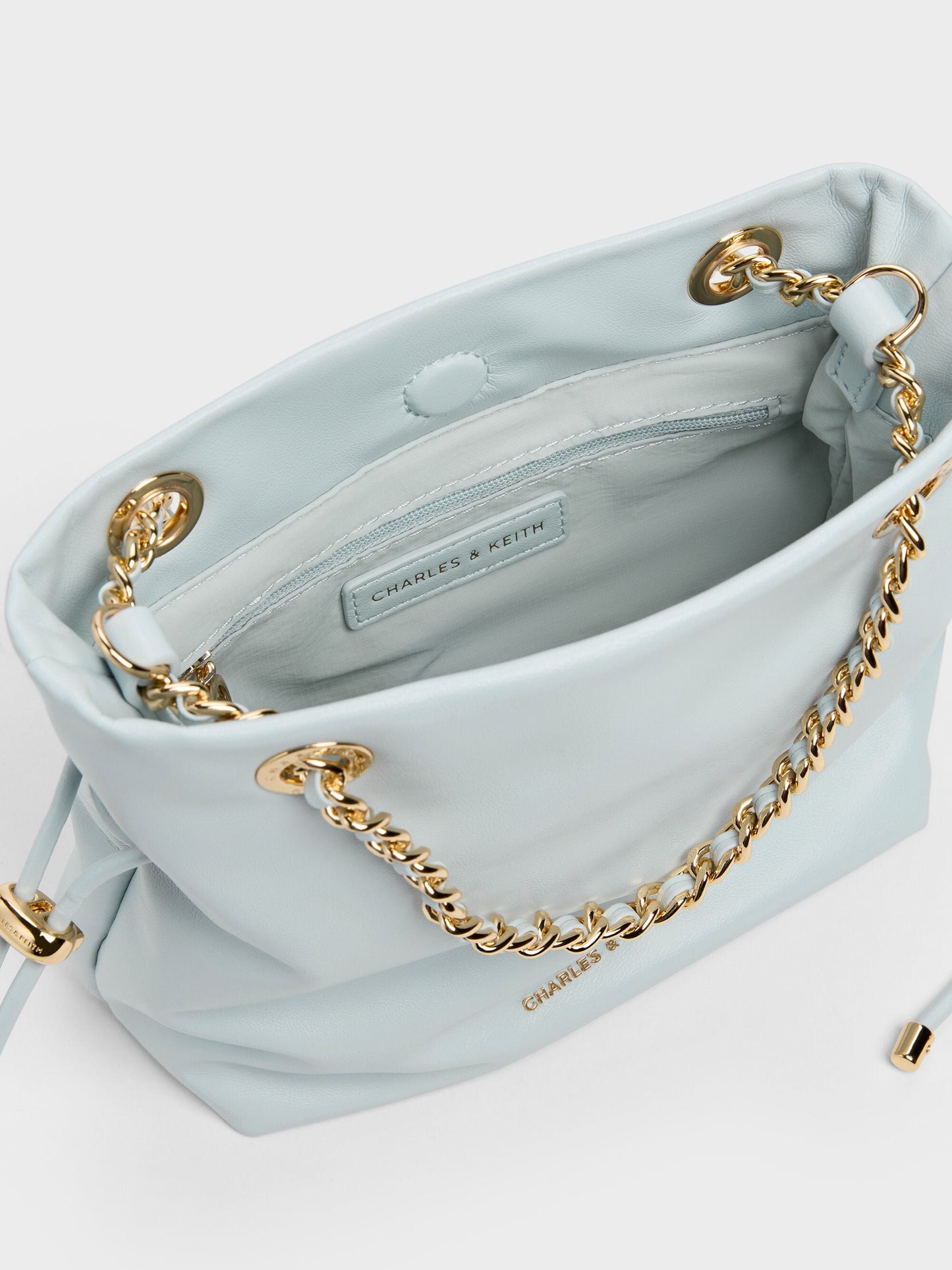 Arya Braided-Chain Crossbody Bag - Sea Salt Blue | CHARLES & KEITH