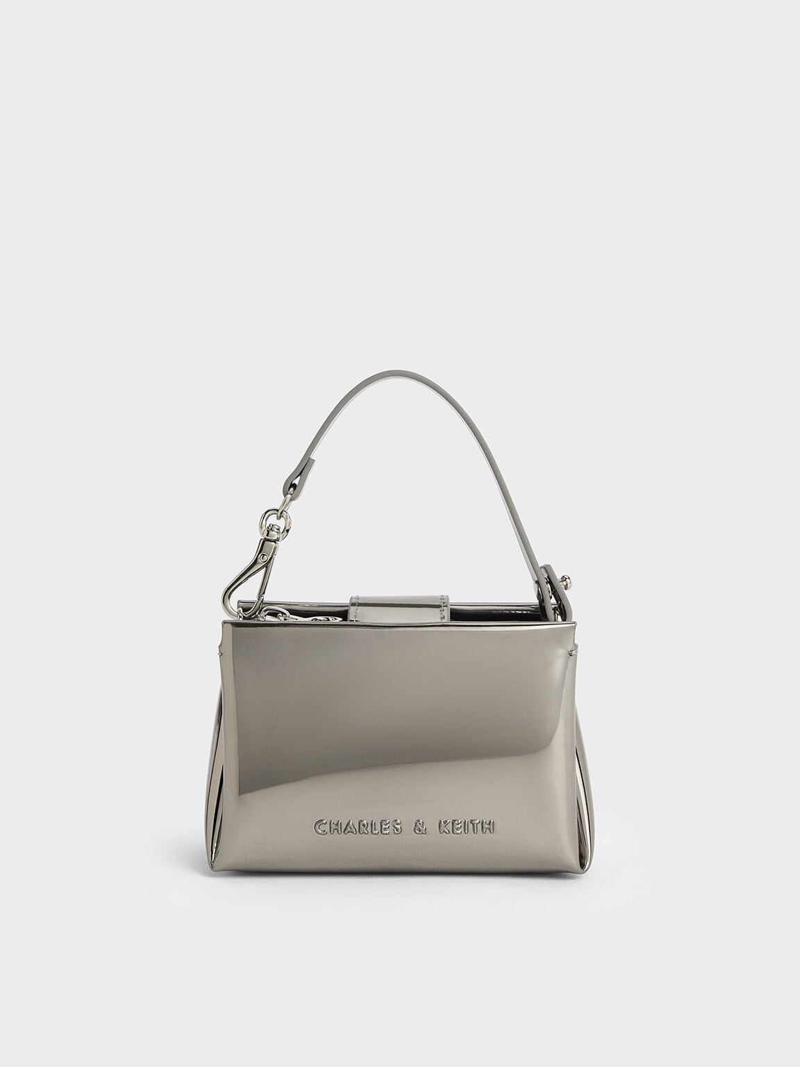 Bosie Metallic Micro Bag - Pewter | CHARLES & KEITH