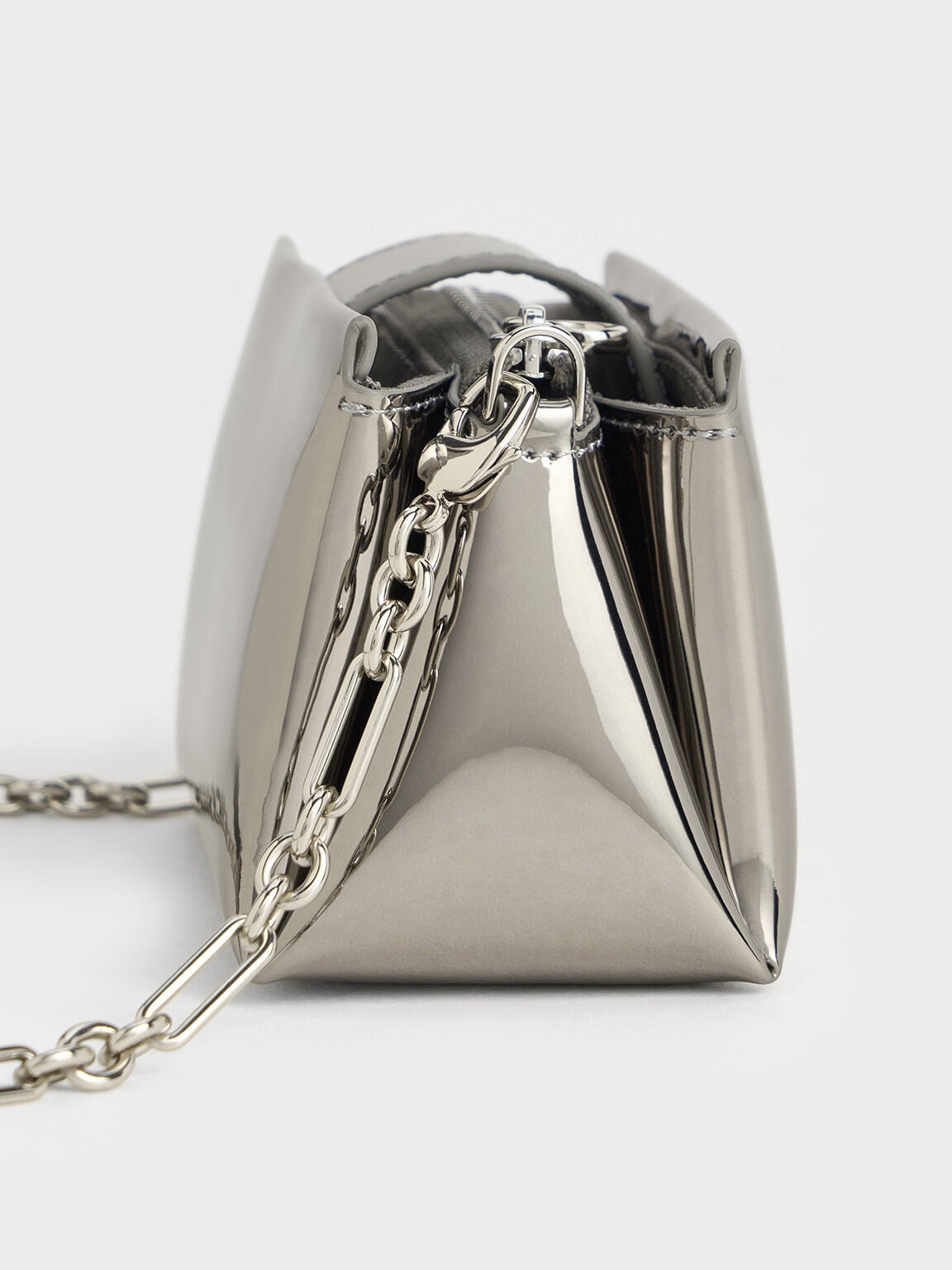 Bosie Metallic Micro Bag - Pewter | CHARLES & KEITH