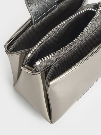 Bosie Metallic Micro Bag - Pewter | CHARLES & KEITH