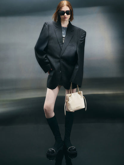 Arya Braided-Chain Crossbody Bag - Cream | CHARLES & KEITH