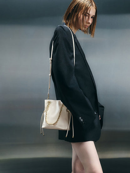 Arya Braided-Chain Crossbody Bag - Cream | CHARLES & KEITH