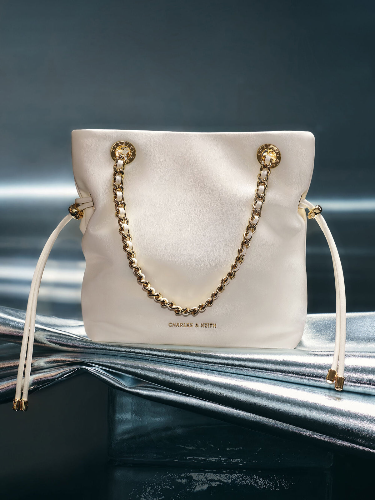 Arya Braided-Chain Crossbody Bag - Cream | CHARLES & KEITH