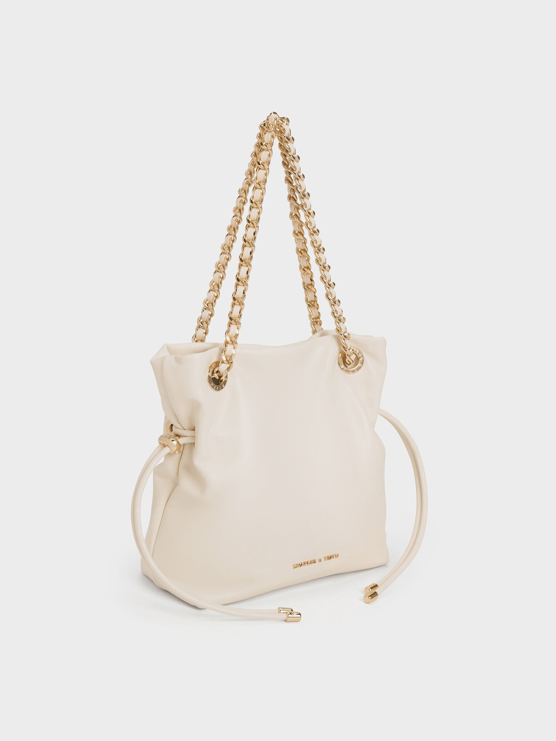 Arya Braided-Chain Crossbody Bag - Cream | CHARLES & KEITH