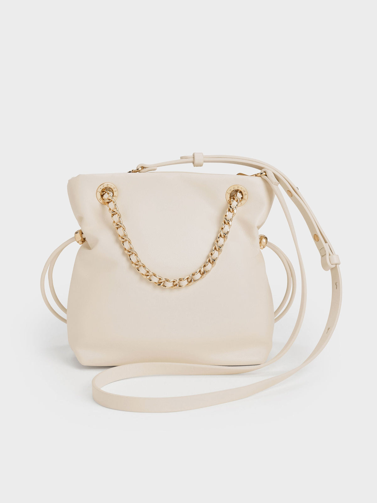 Arya Braided-Chain Crossbody Bag - Cream | CHARLES & KEITH