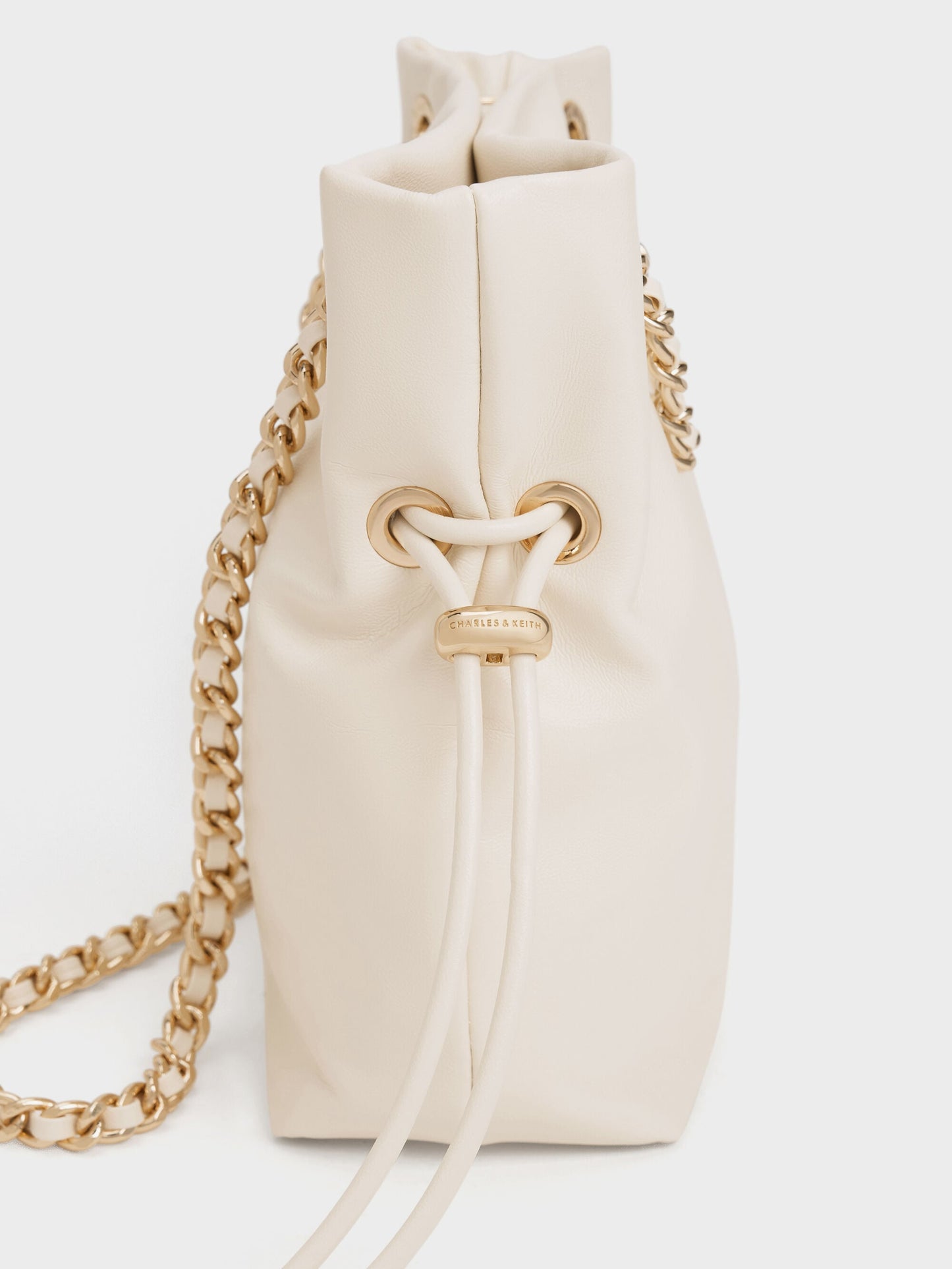 Arya Braided-Chain Crossbody Bag - Cream | CHARLES & KEITH