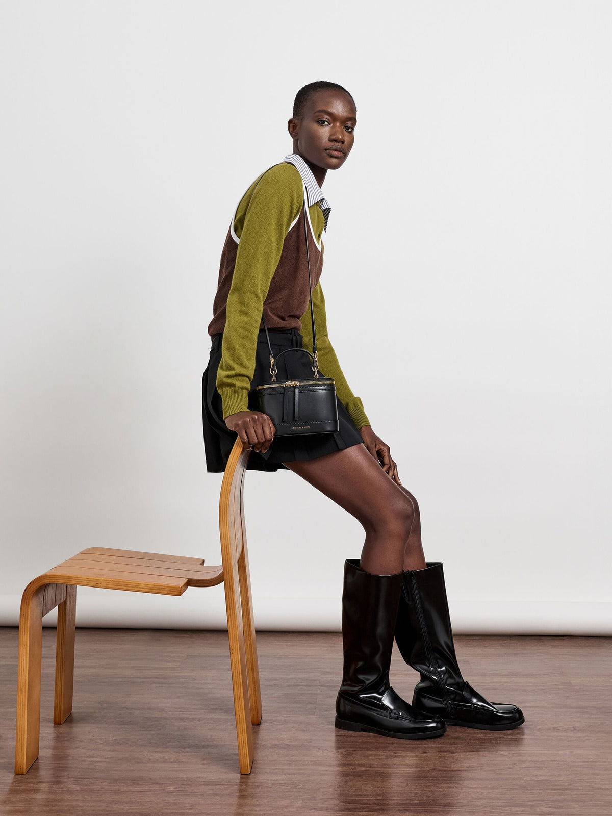 Enola Top Handle Vanity Bag - Black | CHARLES & KEITH