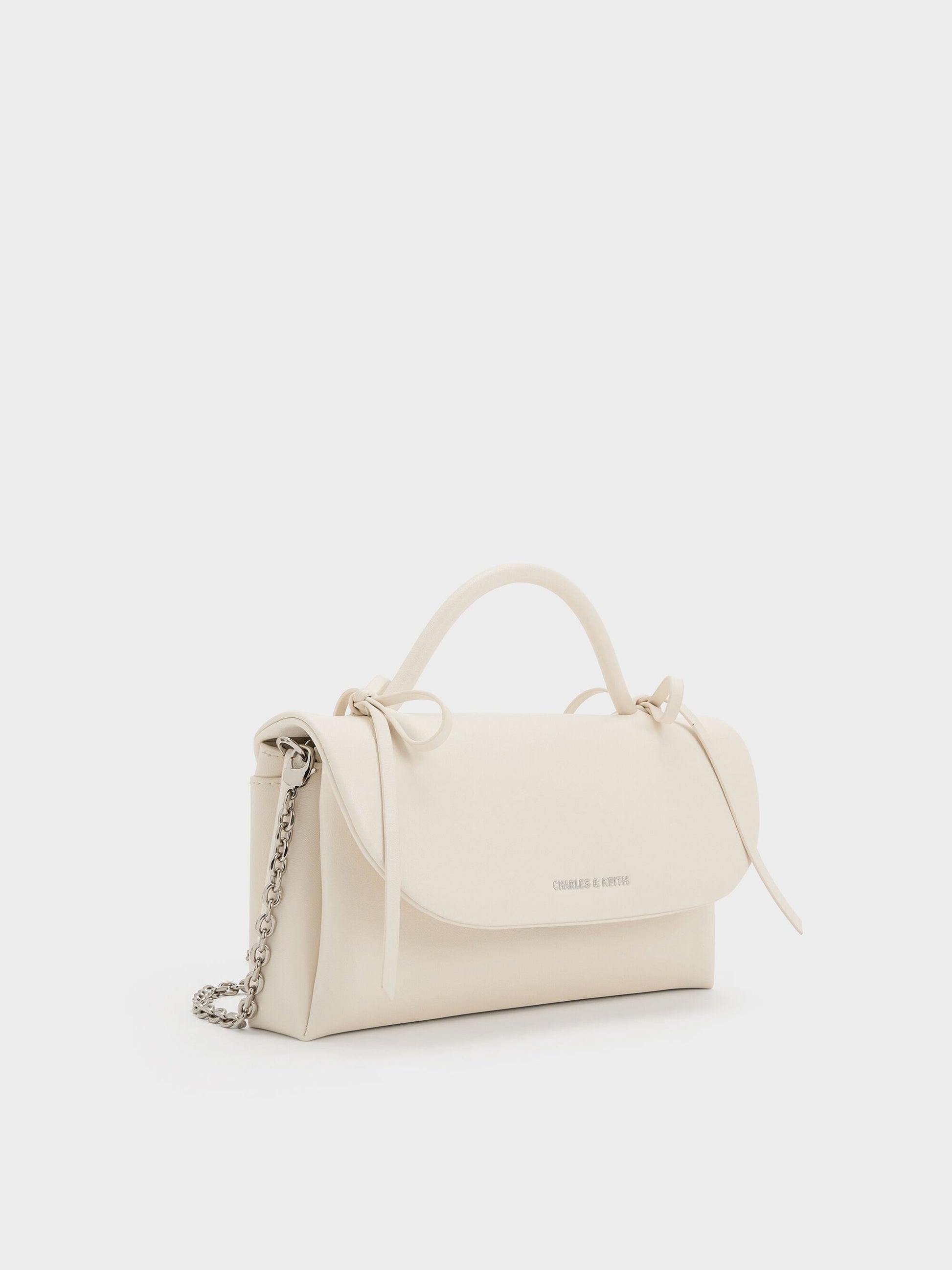 Hazel Bow Wallet On Chain - Cream | CHARLES & KEITH