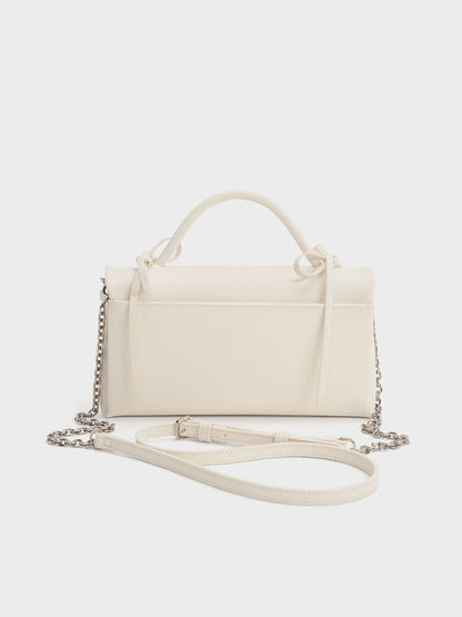 Hazel Bow Wallet On Chain - Cream | CHARLES & KEITH