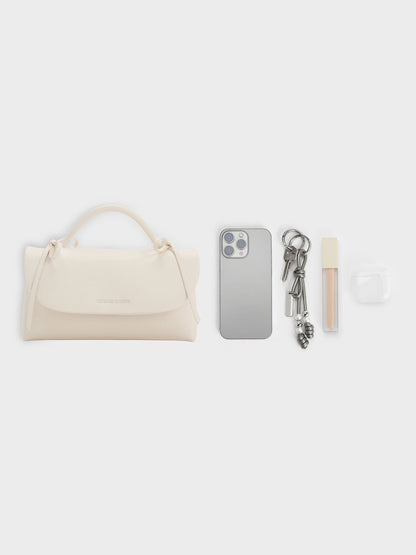Hazel Bow Wallet On Chain - Cream | CHARLES & KEITH