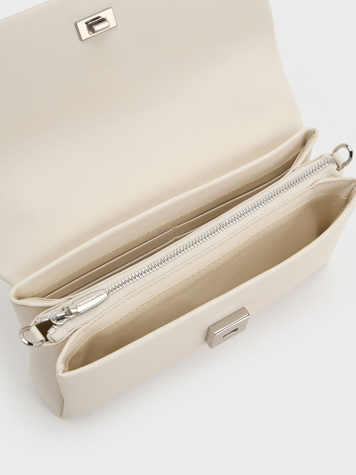Hazel Bow Wallet On Chain - Cream | CHARLES & KEITH
